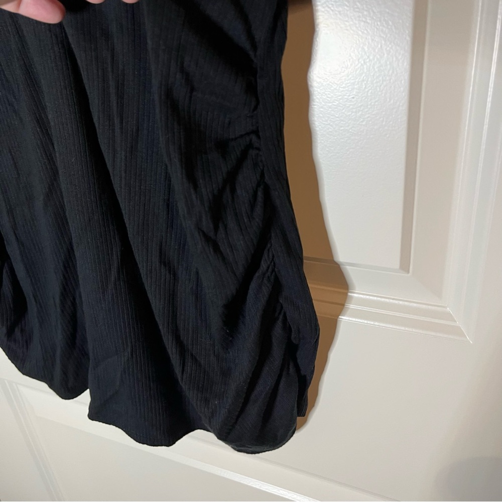 Isabel Maternity Black Ribbed Top - Picture 3 of 5
